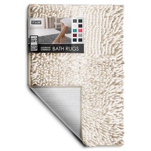Hearth & Harbor Bathroom Rugs, Machine Washable Chenille Bath Mat for Bathroom - 1 of 4