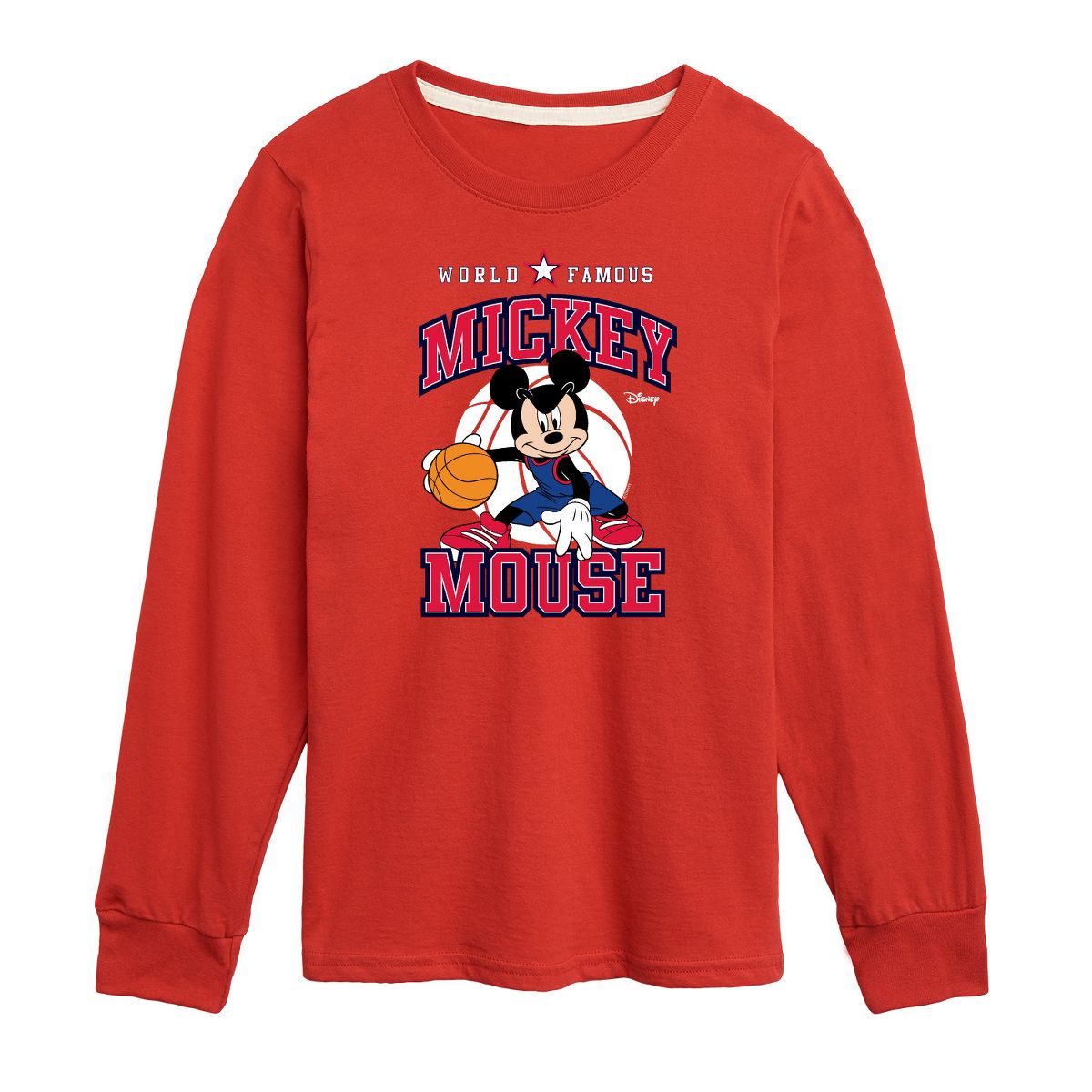 Boys' - Disney - Mickey Basketball Jersey Long Sleeve Graphic T-Shirt - thumbnail 5