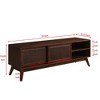 SKRAN 59 Inch Mid Century Modern Rattan TV Stand for 65 Inch TV, Media Console for Living Room Media Room, Wood Feet & Rattan Doors - 3 of 4