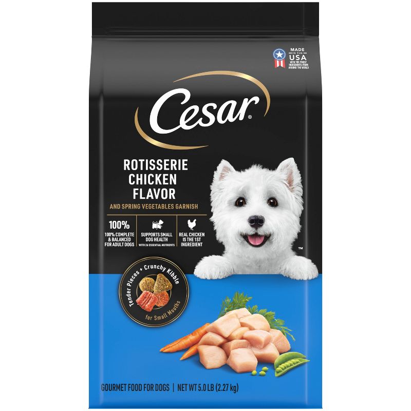 Cesar Rotisserie Chicken Flavor with Spring Vegetable Garnish Small Breed Adult Dry Dog Food, 1 of 14