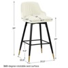 Bekrvio Swivel Bar Stools Set of 2/4,25.6"/29" Counter Height Stool Velvet Upholstered Armless Bar Chair with Metal Frame for Kitchen Island - 4 of 4