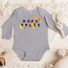 The Juniper Shop SmileyWorld Need Space Long Sleeve Bodysuit - NB - Heather Grey - 3 of 4