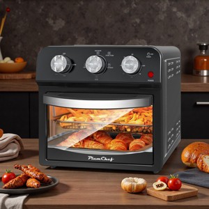 FONTOI 12.5 QT Air Fryer Convection Toaster Oven, 4 Cooking Modes, 7-In-1 Multifunction Chicken Toaster, Stainless Steel, Black 12.2"* 11.42"*12.6" - 1 of 4