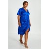 QUIZ Women's Plus Size Satin Angel Sleeve Midi Dress - 3 of 4