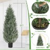 Artificial Topiary Trees for Outdoors, Outdoor Artificial Cedar Tree Set of 2, Uv Resistant Faux Cedar Trees for Front Porch Door, Outdoor - 3 of 4