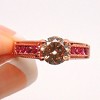 Agnes Engagement Ring Womens Rose Gold Plated Sterling Silver Red Ginger Lyne Collection - 2 of 4