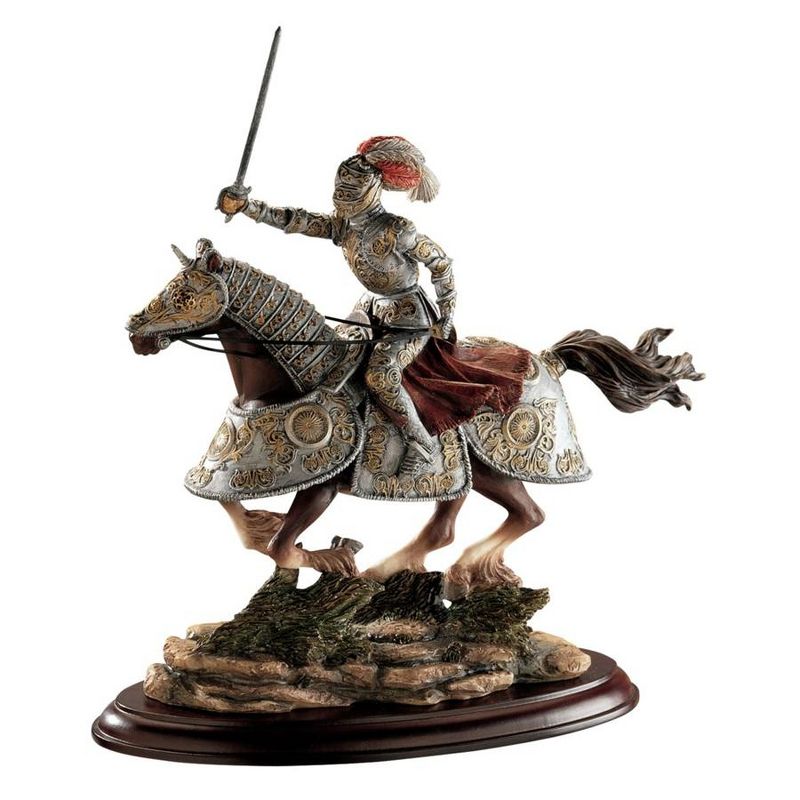 Design Toscano Medieval Charging Knight and Horse Sculpture, 1 of 2