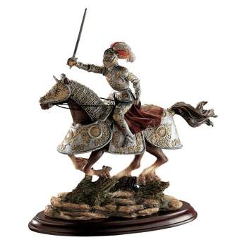 Design Toscano Medieval Charging Knight and Horse Sculpture
