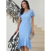 INSPIRE CHIC Women's Lace Floral Fishtail Formal Cocktail Short Sleeve Midi Dress - 3 of 4