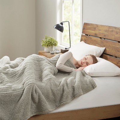 Heated Electric Blanket for Cold Weather, Fast Heating, Cozy Faux-Shearling Heated Blanket, Auto Shut Off, 20 Heat Settings, UL Certified