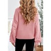 Girls Pullover Sweater Cable Knit Soft Comfy Sweater for Girls Crew Neck Sweater Puff Sleeve Ribbed Knit Cuff - 2 of 4