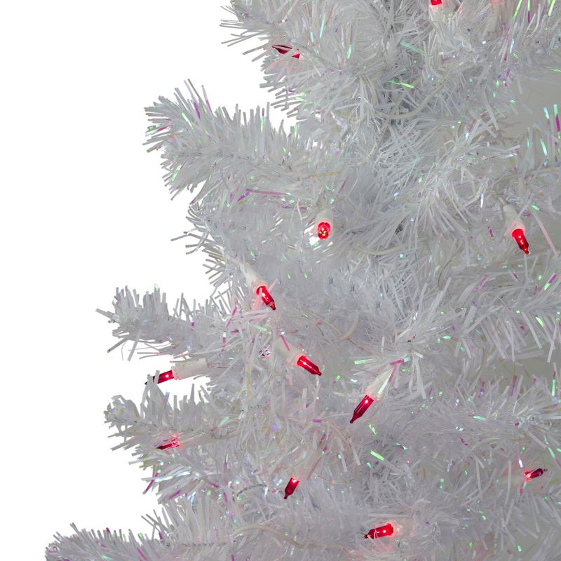 Northlight 3' Pre-Lit Slim White Iridescent Pine Artificial Christmas Tree - Pink Lights, 3 of 7