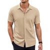 COOFANDY Mens Short Sleeve Wrinkle Free Shirt Casual Button Down Shirt Summer Dress Shirt - 4 of 4
