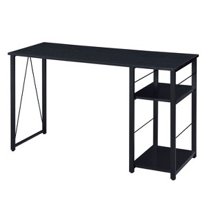 KTMBDW 47 Inches Desk, Computer Desk with 2 Tier Storage, for Gaming Corner Home Office Writing Study, Metal Frame - 1 of 4