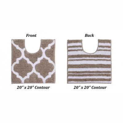20" x 20" Marrakesh Collection Beige 100% Polyester Reversible Contour Bath Rug - Better Trends