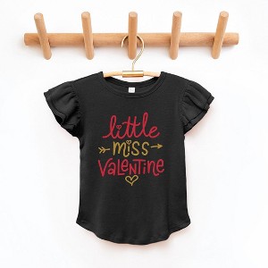 The Juniper Shop Little Miss Valentine Toddler Flutter Sleeve Tee - 1 of 3