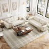 3-Seater Sofa Couch, 83 in Wide Faux Leather Sofa Couch with Spring Cushion, Modern Sofa with Deep Seats and 2 Removable Back Cushions - 4 of 4