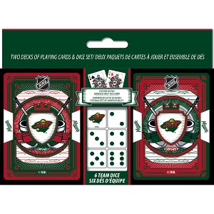 MasterPieces Officially Licensed NHL Minnesota Wild 2-Pack Playing cards & Dice set for Adults - 1 of 4