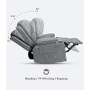 27"Oversized Manual PU Leather Recliner Chair with Cup Holders and Side Pockets, Ergonomic Design for Adults - 3 of 4