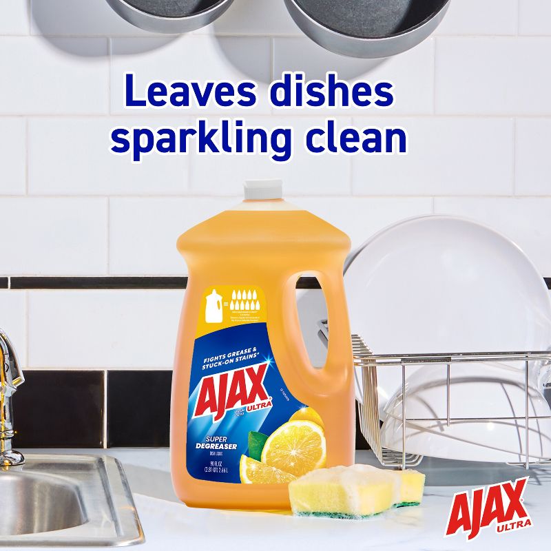 Ajax Lemon Ultra Super Degreaser Dishwashing Liquid Dish Soap, 4 of 17