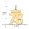 Black Bow Jewelry 14k Yellow Gold, Athletic Collection, Small Polished Number 76 Pendant - 2 of 3