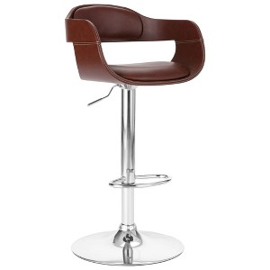 vidaXL Bar Stool Brown Faux Leather - 1 of 4