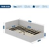 Twin daybed with headboard, Corner Bed Frame with Bed Rails, Velvet Upholstered Sofa Bed with Guardrail for Bedroom, Guest Room - 3 of 4