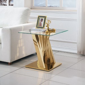 NicBex Modern 51.18" Rectangle Coffee Table with Glass Top and Steel Base for Living Room and Office - 1 of 4