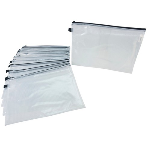 School Smart Zipper Binder Pouches , 7 X 10 Inches, Clear And