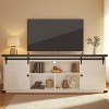 70" Farmhouse TV Stand for 80/75/70 Inch TVs,Entertainment Center Storage Cabinets w/Power Outlets ,Rustic TV Stands for Living Room - 2 of 4