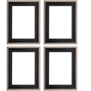 Creative Mark Illusions Floater Frame For 3/4" Deep Canvases -Antique Silver- Set of 4 - Ideal for Galleries & Home Decor - Wood Float Frame for - 1 of 4