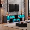 GALAXHERO Modern Deformable Television Stand with LED Strips, Entertainment Center, Media TV Console for Living Room and Bed Room, Black - 3 of 4
