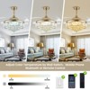 Ludomide 36 Inch Fandelier, Gold Crystal Chandelier Fan with Light and Remote Dimmable Ceiling Fan for Bedroom Living Room - 3 of 4