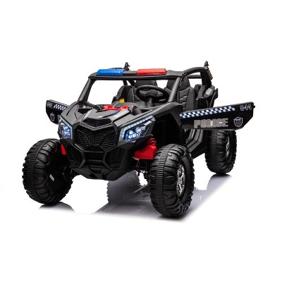 24V Kids 2-Seater Electric Ride-On UTV with Remote Control, 4WD, 4 Shock Absorbers,Leather Seats,MP3 Player & LED Lights