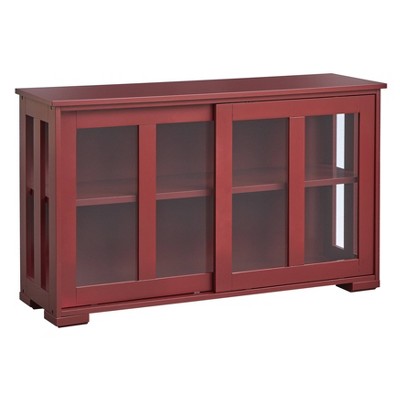 Pacific Stackable Cabinet with Sliding Doors Red - Buylateral