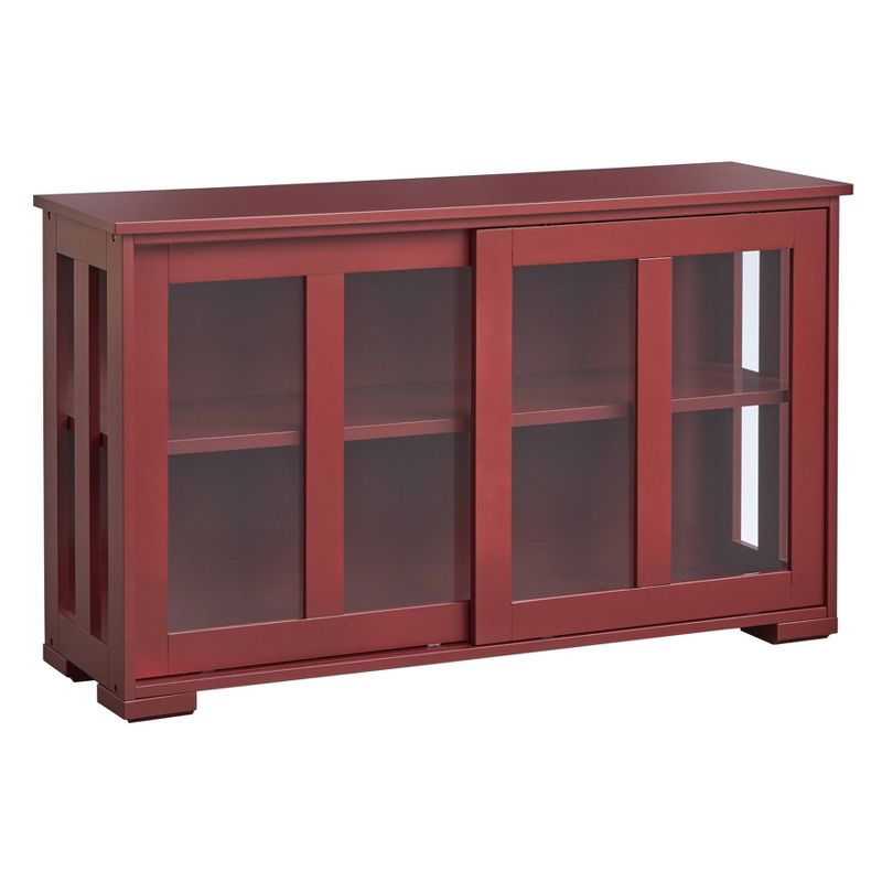 Pacific Stackable Cabinet with Sliding Glass Doors Red - Buylateral, 1 of 10