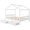 MAYEERTY Full Size House Platform Bed with Two Drawers,Headboard and Footboard,Roof Design,White - 4 of 4