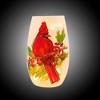 Stony Creek 5.25 In Birds Of Winter Pre-Lit Small Vase Christmas Lighted Glass Accent , Cardinal  Holly Berries (1PC) - 4 of 4