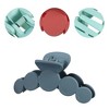 Unique Bargains Women's Plastic Hair Claws Hair Barrettes Gray Blue Lake Blue Deep Pink 3.94''x1.54''x1.77'' 3 Pcs - 3 of 4