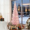 TopComfy Christmas Tree Stands 6ft Pencil Artificial Christmas Tree Soft Pink Slim Shape Kids Room Decor for Dining Room, Pink, 31.91"*9.06"*9.46" - 2 of 4