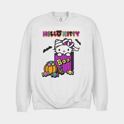 Men&#39;s Hello Kitty Graphic Pullover Sweatshirt - White S - Halloween