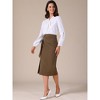 INSPIRE CHIC Women's Work Straight Knot Twist Office Tie Waist Midi Skirts - 3 of 4