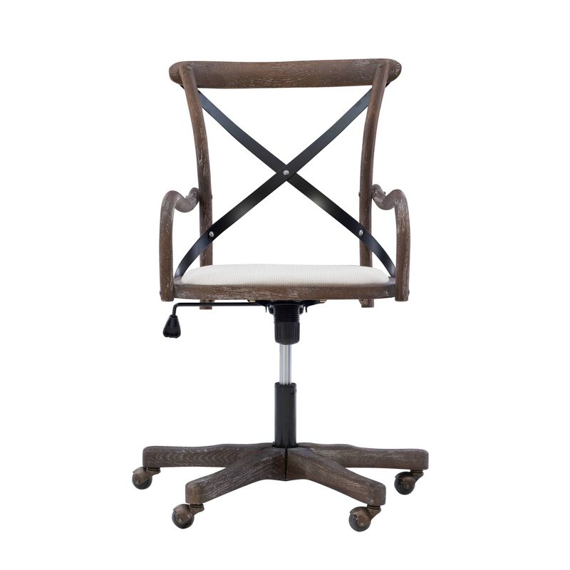 Carson Boho Cafe Style Office Chair Gray - Linon, 4 of 11