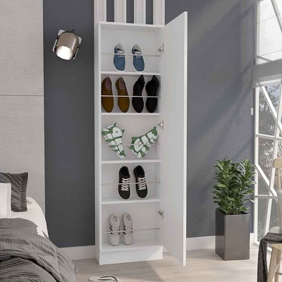 VYNXARIA Leto XL Shoe Rack with Mirror - 5 Shelves, Adjustable, Ideal for Small Spaces