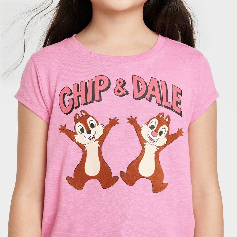 Girls&#39; Disney Chip &#38; Dale Short Sleeve Graphic T-Shirt - Pink, 2 of 4