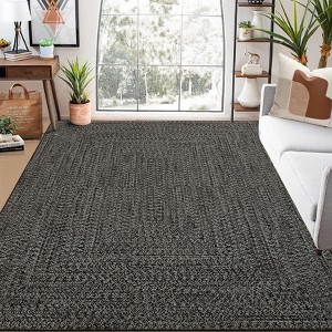 Area Rugs for Living Room Soft Faux Wool Modern Braided Print Rug Washable Rug Low Pile Non-Slip Carpet - 1 of 4