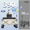 CAVINAS Folding Heavy Duty Wagon Cart with Drink Holders & Adjustable Handle, Shopping Cart with Big Wheels, Wagon for Camping, Shopping - 4 of 4