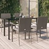 vidaXL 5-Piece Outdoor Patio Dining Set Made of Black and Gray Poly Rattan - Includes Garden Chairs with Cushions and Glass-top Table - 2 of 4