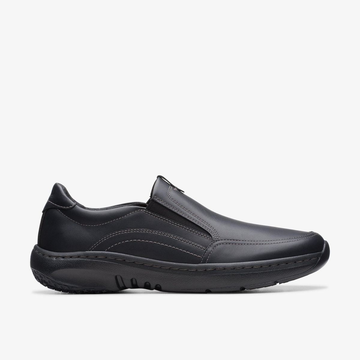 Clarks Mens Clarks Pro Step Black Leather Shoes