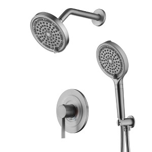 SUMERAIN  Shower System with  6 Settings Filtered Handheld Shower Head for Hard Water Brushed Nickel - 1 of 4